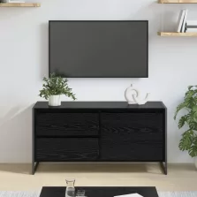   vidaXL TV szekrény fiókkal Fekete tölgy 100 x 36 x 49.5 cm Faanyag