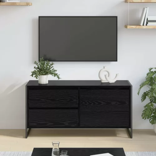 vidaXL TV szekrény fiókkal Fekete tölgy 100 x 36 x 49.5 cm Faanyag