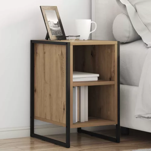 vidaXL Éjjeli asztal Művészi tölgy 39.5 x 30 x 50 cm Faanyag