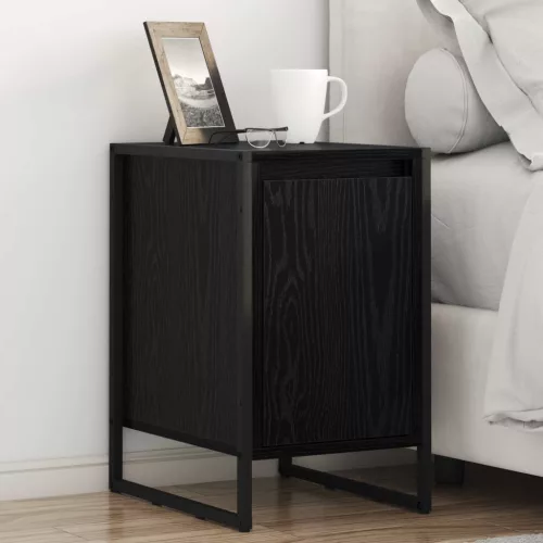 vidaXL Éjjeli asztal Fekete tölgy 39,5 x 30 x 50 cm Faanyag
