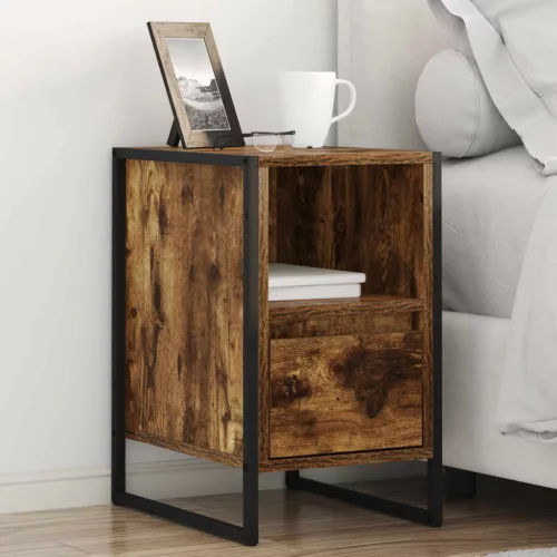 vidaXL Éjjeli asztal 2 pcs Füstös tölgy 39,5 x 30 x 50 cm Faanyag