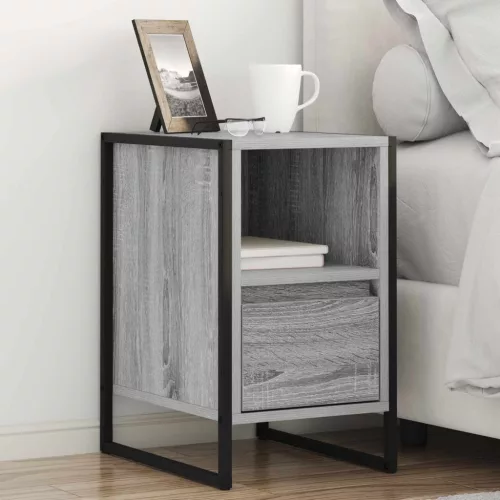 vidaXL Éjjeli asztal 2 pcs Szürke Sonoma 39,5 x 30 x 50 cm Faanyag