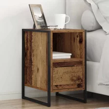   vidaXL Éjjeli asztal fiókkal 2 pcs Öreg fa 39,5 x 30 x 50 cm Faanyag