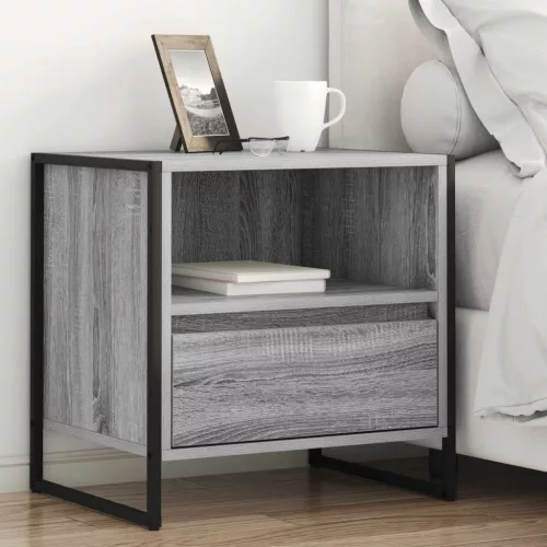 vidaXL Éjjeli asztal 2 pcs Szürke Sonoma 50 x 39,5 x 50 cm Faanyag