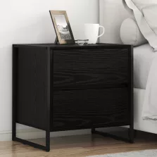   vidaXL Éjjeli asztal 2 pcs Fekete tölgy 50 x 39.5 x 50 cm Faanyag