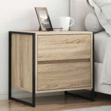   vidaXL Éjjeli asztal fiókkal 2 pcs Sonoma 50 x 39.5 x 50 cm Faanyag