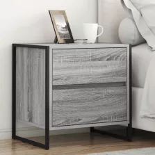   vidaXL Éjjeli asztal fiókkal Szürke Sonoma 50 x 39.5 x 50 cm Faanyag