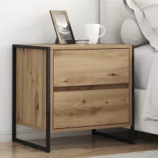  vidaXL Éjjeli asztal fiókkal Művészi tölgy 50 x 39.5 x 50 cm Faanyag
