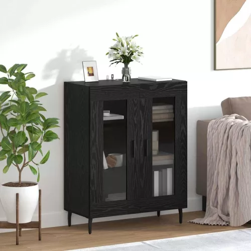 vidaXL Széf Fekete tölgy 69,5 x 34 x 90 cm Faanyag