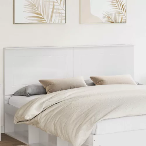 vidaXL Fejtámla fejtámlával Fényes Fehér 180 cm Faanyag