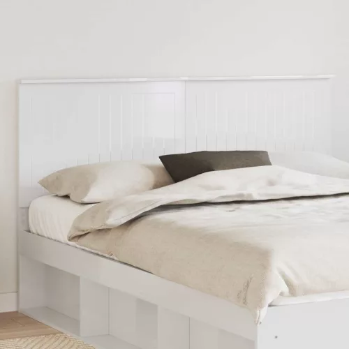 vidaXL Fejtámla fejtámlával Fényes Fehér 160 cm Faanyag