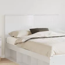 vidaXL Fejtámla fejtámlával Fényes Fehér 150 cm Faanyag