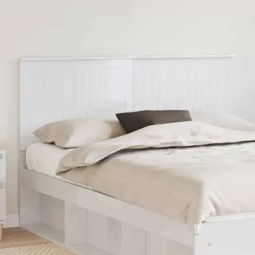 vidaXL Fejtámla fejtámlával Fényes Fehér 150 cm Faanyag