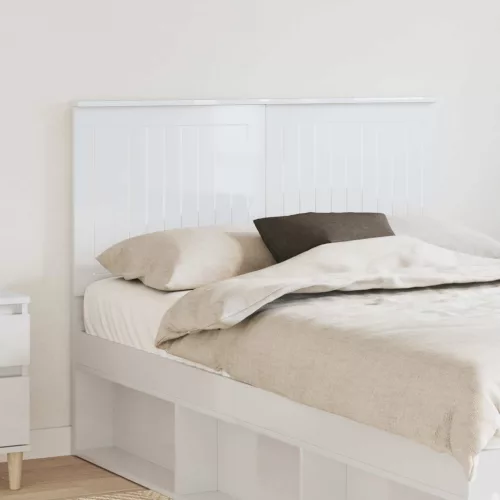 vidaXL Fejtámla fejtámlával Fényes Fehér 120 cm Faanyag