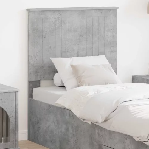 vidaXL Fejtámla fejtámlával Beton Szürke 75 cm Faanyag