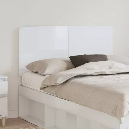 vidaXL Fejtámla fejtámlával Fényes Fehér 135 cm Faanyag