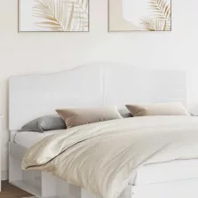 vidaXL Fejtámla fejtámlával Fényes Fehér 200 cm Faanyag