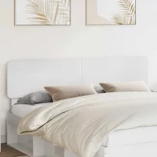 vidaXL Fejtámla fejtámlával Fényes Fehér 200 cm Faanyag