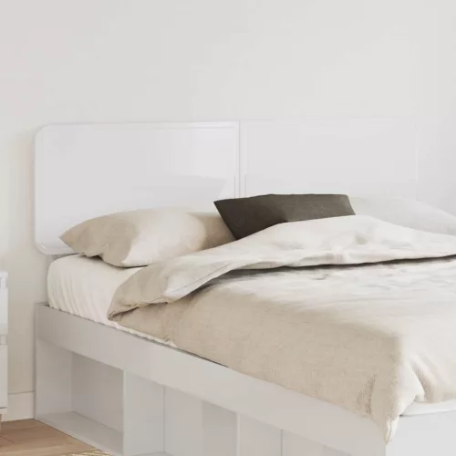 vidaXL Fejtámla fejtámlával Fényes Fehér 160 cm Faanyag