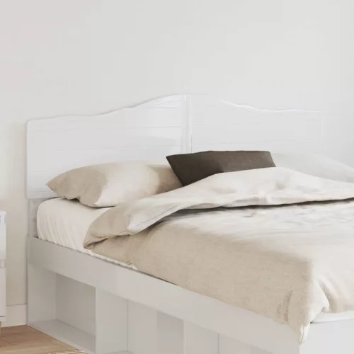 vidaXL Fejtámla fejtámlával Fényes Fehér 160 cm Faanyag