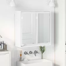   vidaXL Fürdőszobai tükörszekrény ajtóval Fehér 60 x 20 x 60 cm Faanyag