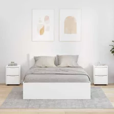   vidaXL Éjjeliszekrények fiókkal 2 pcs Fehér 30,5 x 30 x 43 cm Faanyag