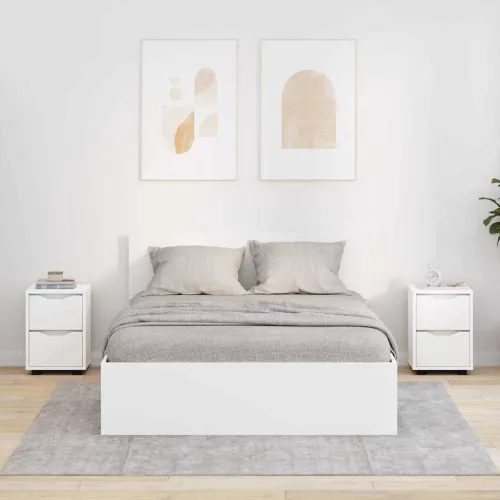 vidaXL Éjjeliszekrények fiókkal 2 pcs Fehér 30,5 x 30 x 43 cm Faanyag