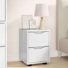   vidaXL Éjjeli asztal Magas Fényű Fehér 30,5 x 30 x 43 cm Faanyag