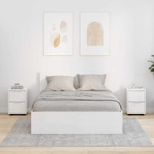   vidaXL Éjjeliszekrények 2 pcs Magas Fényű Fehér 30,5 x 30 x 43 cm