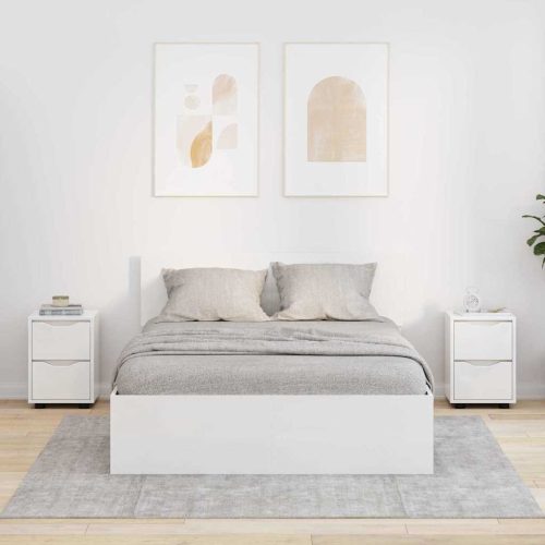 vidaXL Éjjeliszekrények 2 pcs Magas Fényű Fehér 30,5 x 30 x 43 cm