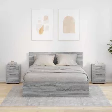   vidaXL Éjjeliszekrények 2 pcs Szürke Sonoma 30,5 x 30 x 43 cm Faanyag