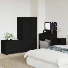 vidaXL Tárolószekrény Fekete 80 x 48 x 57 cm Faanyag