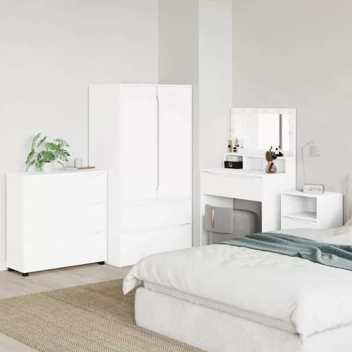 vidaXL Tárolószekrény Magas Fényű Fehér 80 x 48 x 57 cm Faanyag