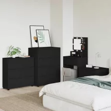vidaXL Tárolószekrény Fekete 80 x 31 x 81 cm Faanyag