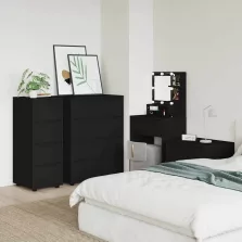 vidaXL Tárolószekrény Fekete 40 x 48 x 105 cm Faanyag