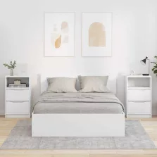   vidaXL Éjjeliszekrények fiókkal 2 pcs Fehér 40 x 30 x 467 cm Faanyag