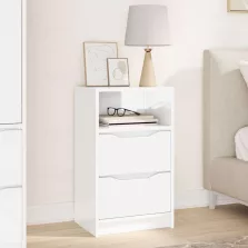   vidaXL Éjjeli asztal Magas Fényű Fehér 40 x 30 x 467 cm Faanyag