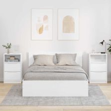   vidaXL Éjjeliszekrények 2 pcs Magas Fényű Fehér 40 x 30 x 467 cm