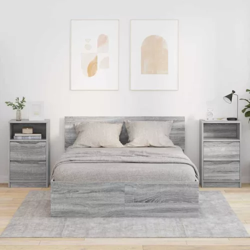 vidaXL Éjjeliszekrények 2 pcs Szürke Sonoma 40 x 30 x 467 cm Faanyag