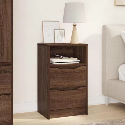 vidaXL Éjjeli asztal fiókkal Barna Tölgy 40 x 30 x 467 cm Faanyag