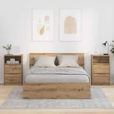  vidaXL Éjjeliszekrények 2 pcs Artisan tölgy 40 x 30 x 467 cm Faanyag