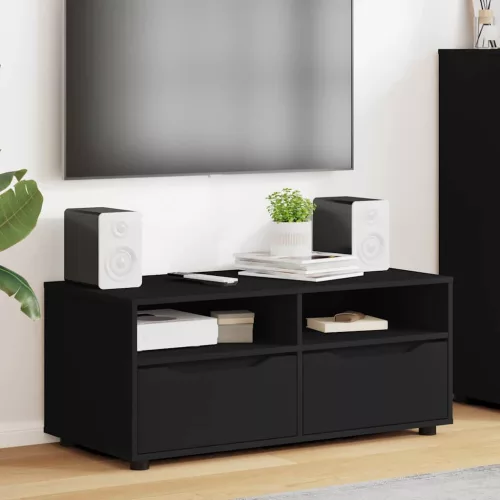 vidaXL TV szekrény fiókkal Fekete 100 x 48 x 43 cm Faanyag