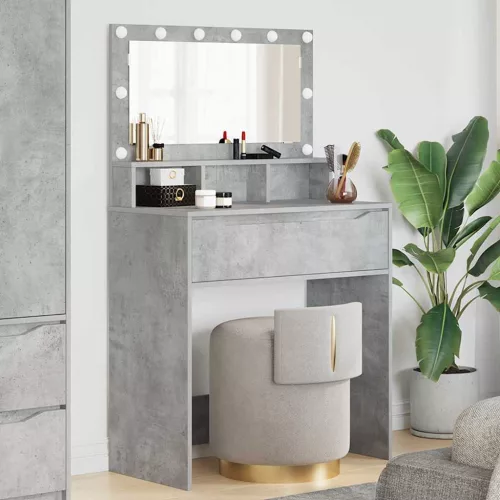 vidaXL Hálószobai Öltözködő Asztalok Beton Szürke 80 x 39,6 x 135 cm