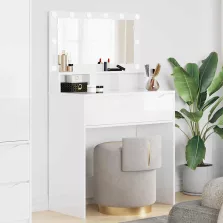   vidaXL Hálószobai Öltözködő Asztalok fiókkal Magas Fényű Fehér