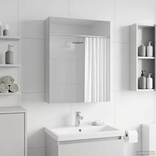 vidaXL Fürdőszobai tükörszekrény Fehér 50 x 14,5 x 70 cm Faanyag