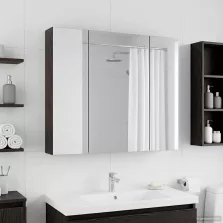   vidaXL Fürdőszobai tükörszekrény Fekete tölgy 80 x 14.5 x 70 cm