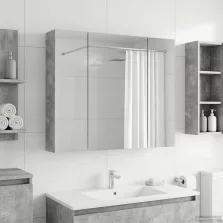   vidaXL Fürdőszobai tükörszekrény Beton Szürke 80 x 14.5 x 70 cm