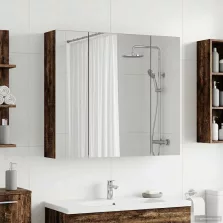   vidaXL Fürdőszobai tükörszekrény Öreg fa 80 x 14.5 x 70 cm Faanyag