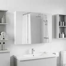   vidaXL Fürdőszobai tükörszekrény Fehér 100 x 14,5 x 70 cm Faanyag