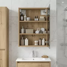   vidaXL Fürdőszobai tükörszekrény Művészi tölgy 43 x 16 x 62.5 cm